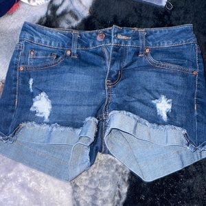 Blue celebrity pink jean shorts
